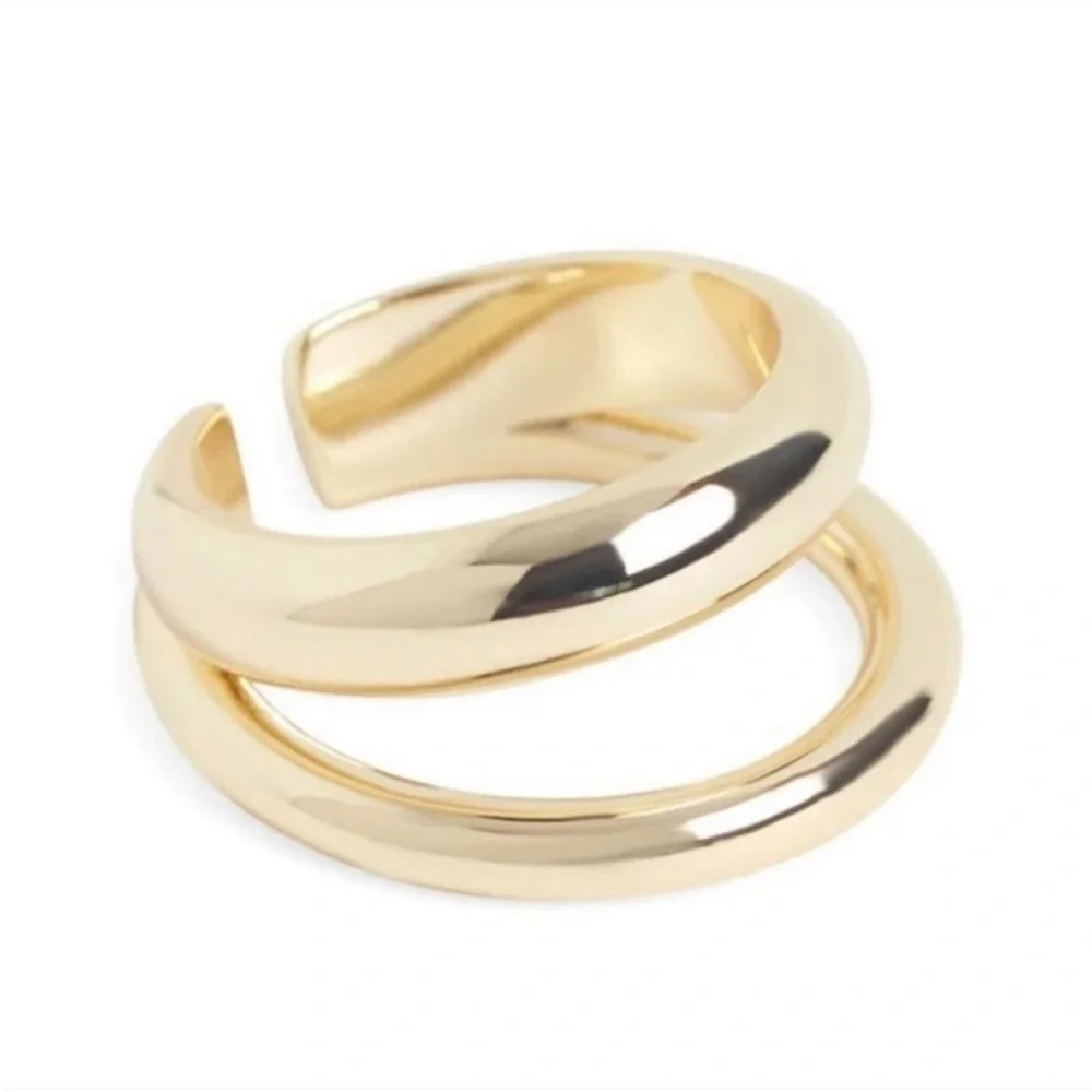 Loren Stewart Curateur Double open Band Ring 14k yellow gold plated.. NWT