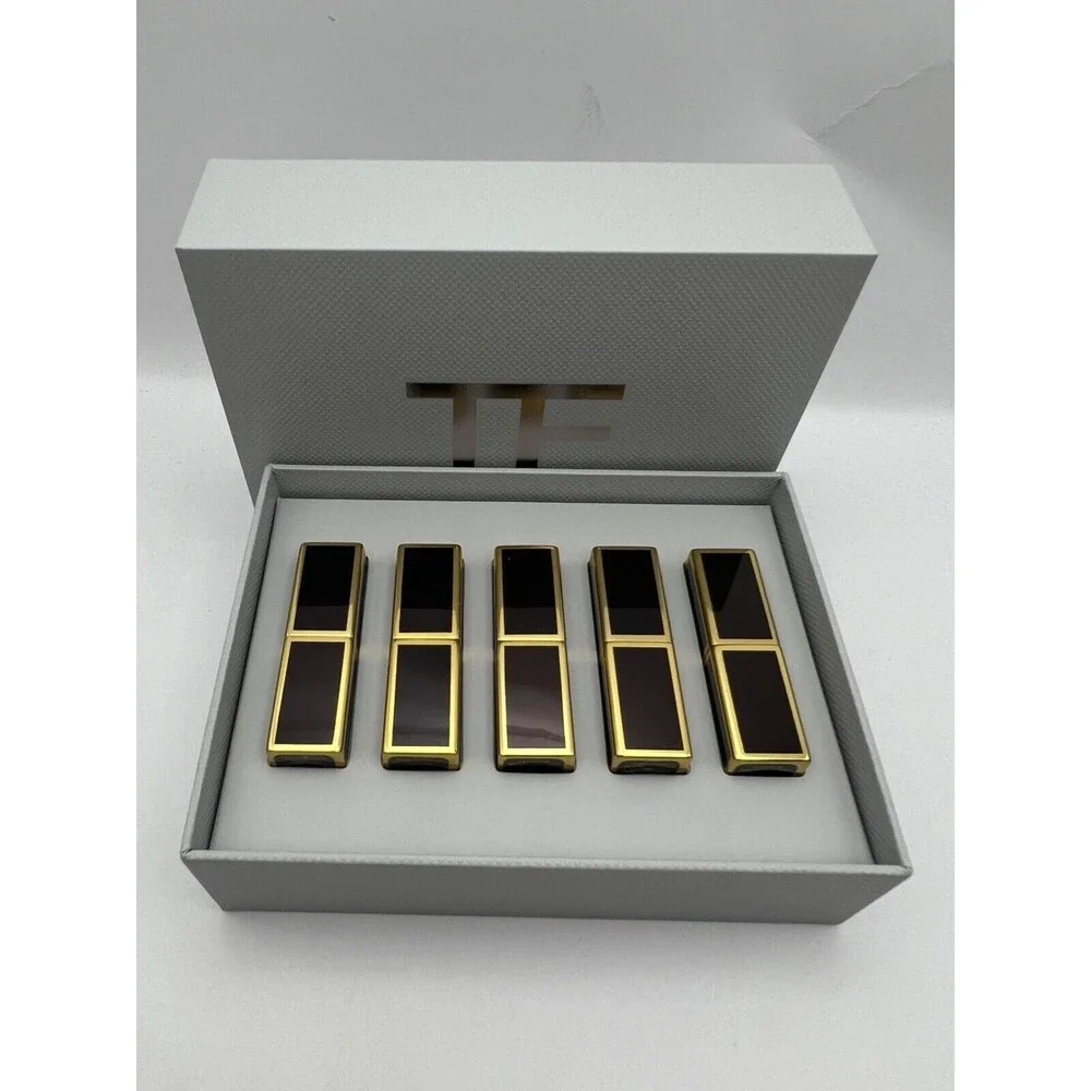 New Tom Ford 5pc Lip Color Mini Deluxe Set, Each .03 Oz/1g, Color 16/100/01/…