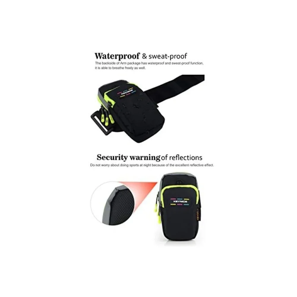 Cell Phone Sports Armband,Keynice Multifunctional Pockets Workout Running ArmBag