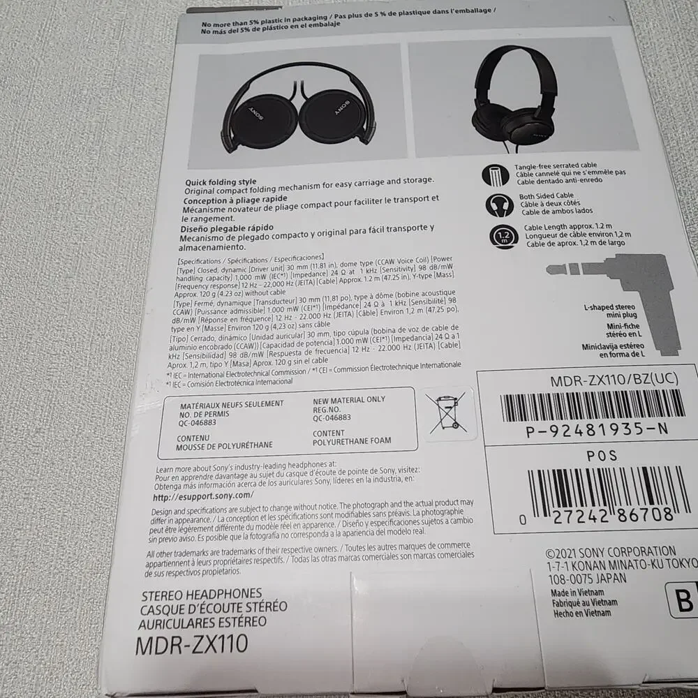 Sony mdr-zx110 black-New