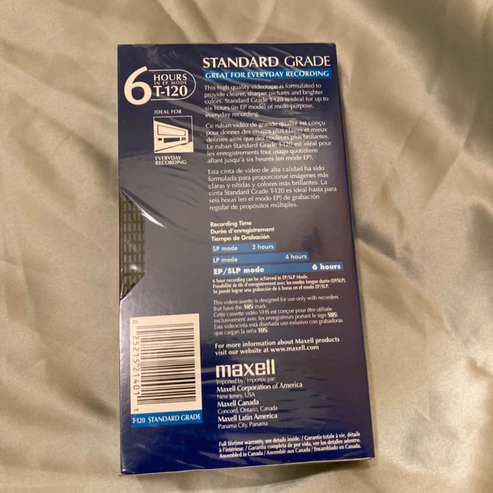 Maxell Still Sealed NWT T-120 VHS Videocassette Tape 6 Hour