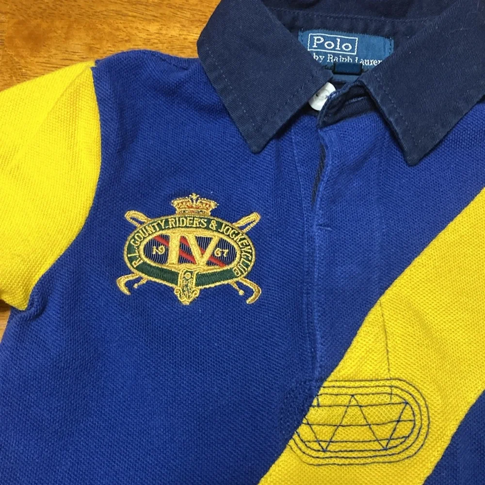 Polo Ralph Lauren Kids Boys Size 18 Month Riders Jockey Rugby Stripe Polo Shirt