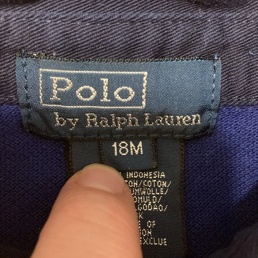 Polo Ralph Lauren Kids Boys Size 18 Month Riders Jockey Rugby Stripe Polo Shirt
