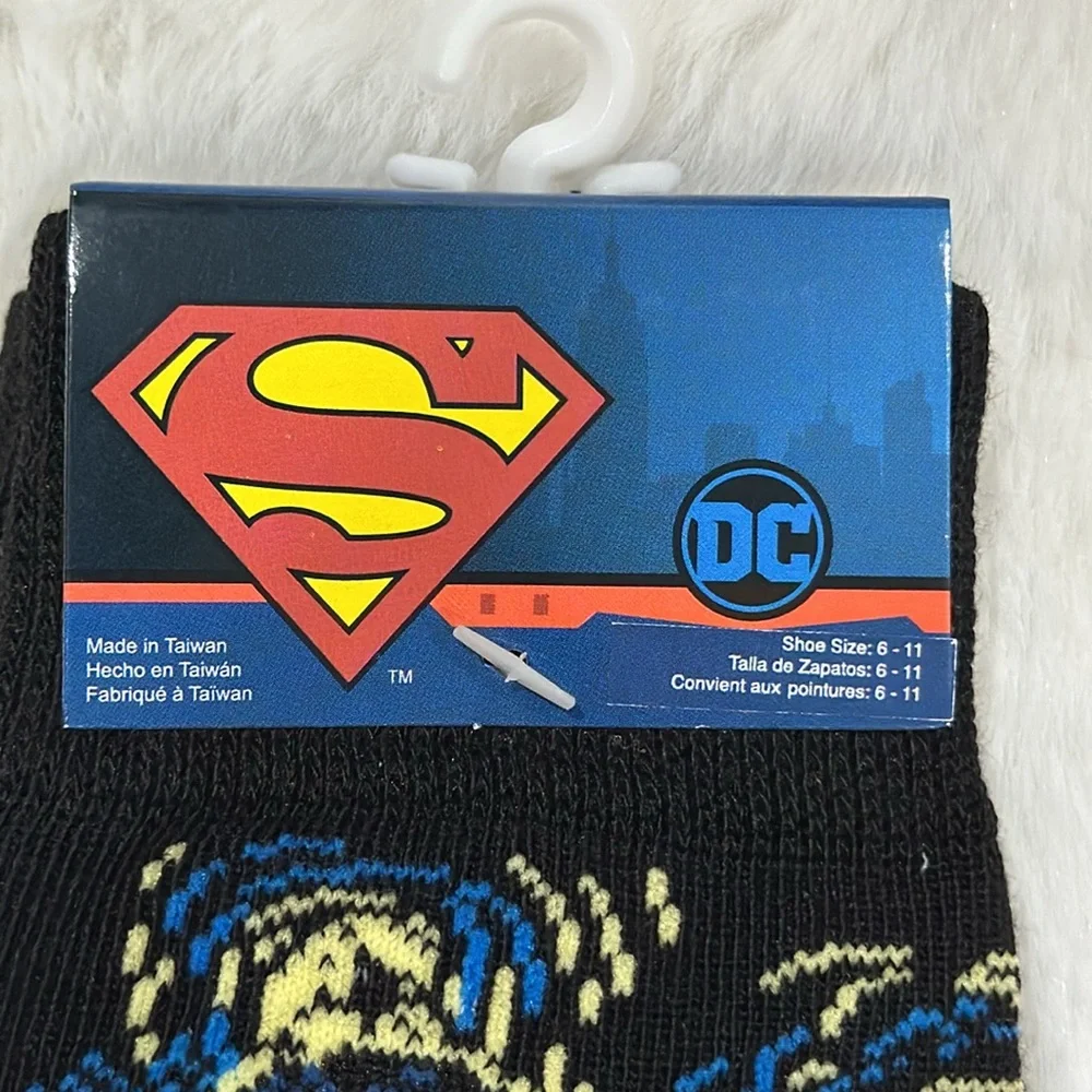 DC Comics Superhero Socks Batman Superman Flash Shoe Size 6-11 Adult