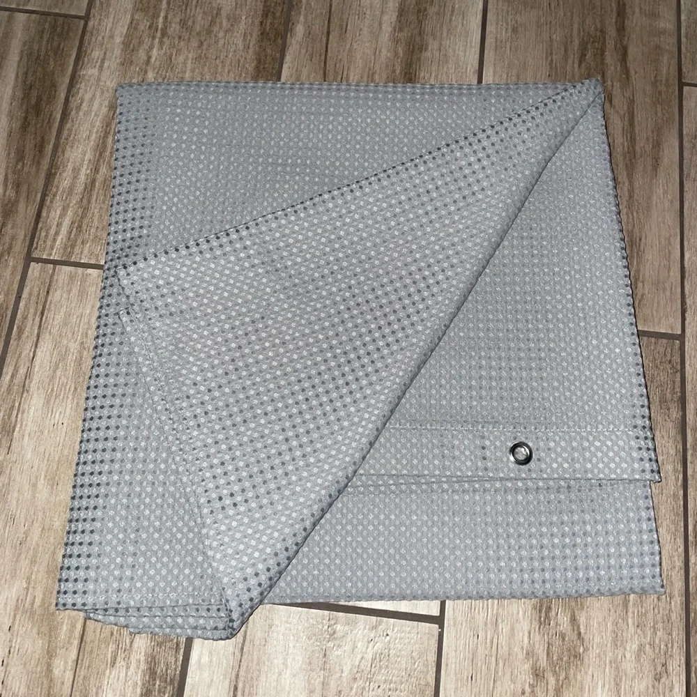 Gray, waffle weave, fabric shower curtain 230 GSM