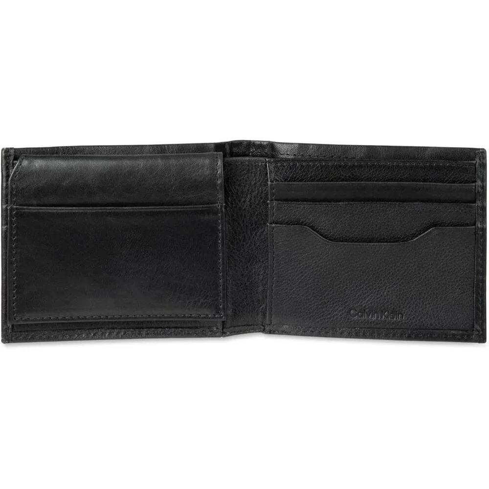 Men's RFID Leather Minimalist Bifold Wallet with Multiple Card Slots and ID