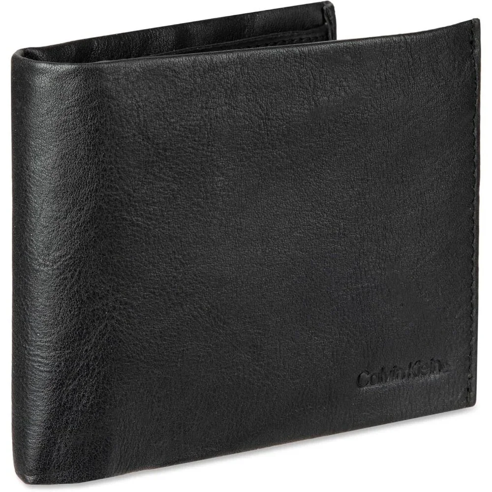 Men's RFID Leather Minimalist Bifold Wallet with Multiple Card Slots and ID