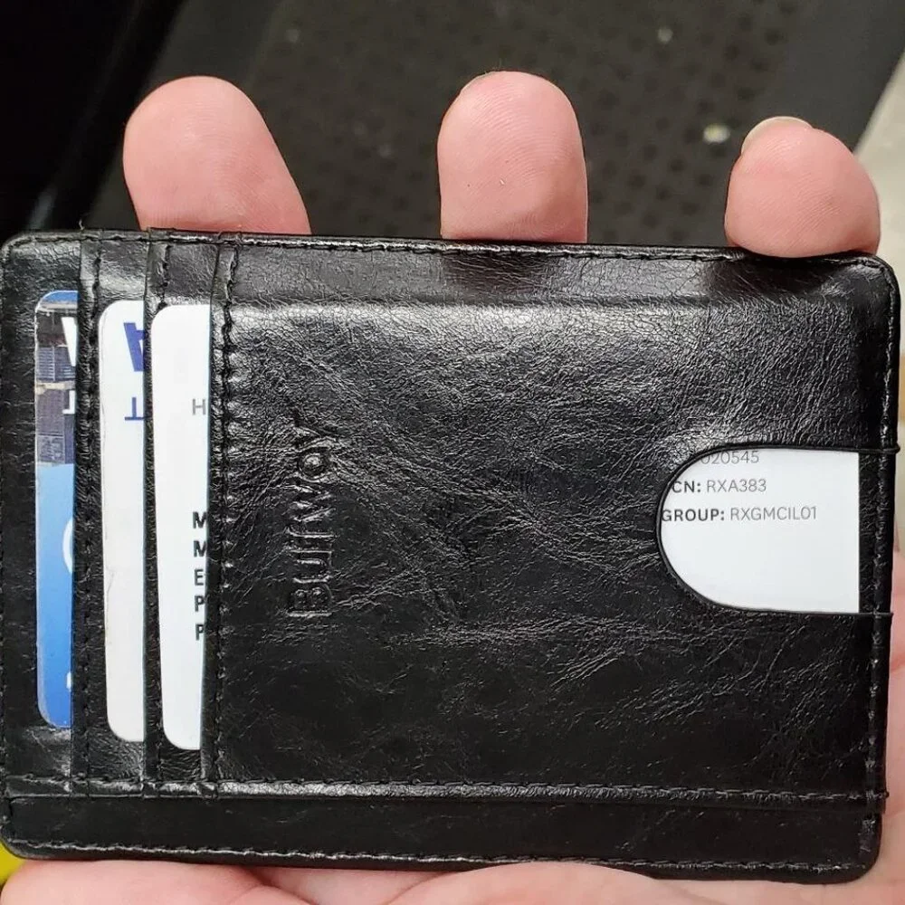 Slim Minimalist Front Pocket RFID Blocking Leather Wallets for Men and Women