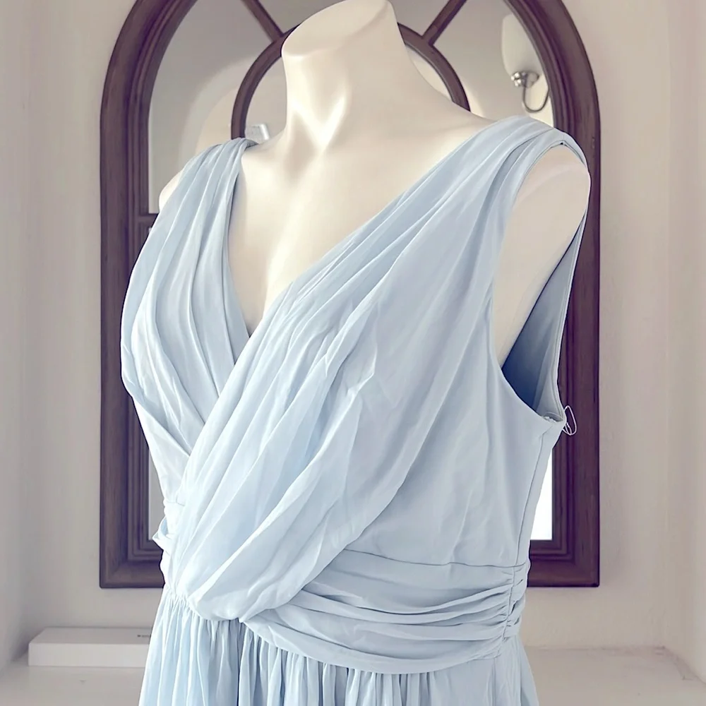 NEW Dessy Collection Surplice Ruched Chiffon Gown, Size 16, New w/o Tag $273