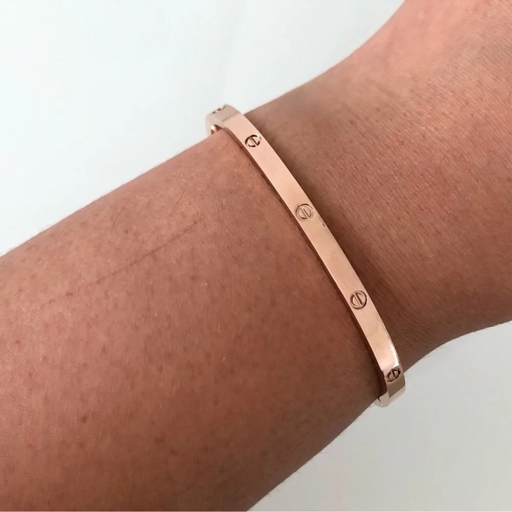 Generic Rose Gold Small Model Screw Bangle Bracelet and Screw Driver
