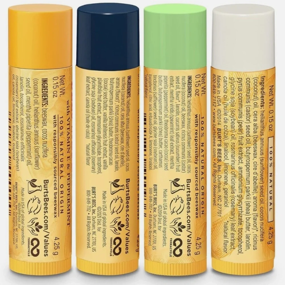 Burt’s Bees Lip Balms - Assorted 4 Pack Set