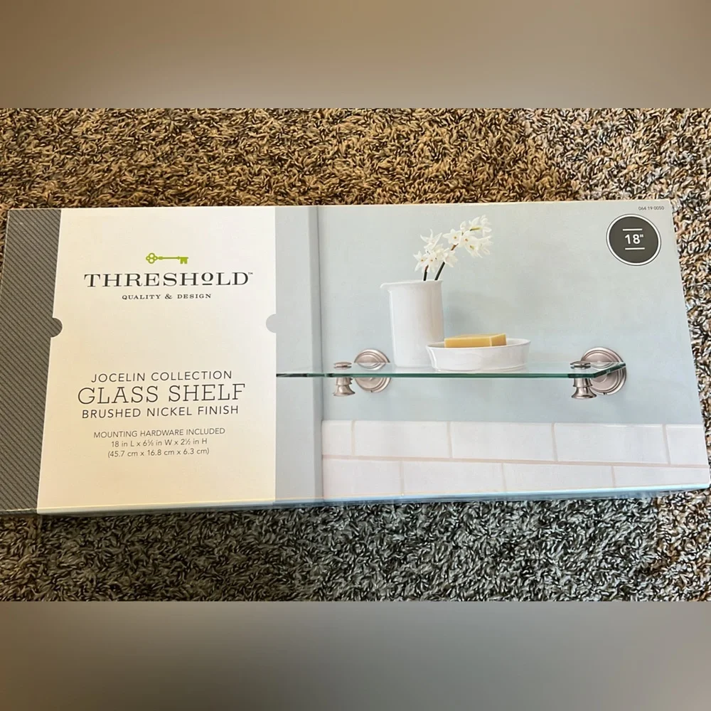 Glass bathroom shelf