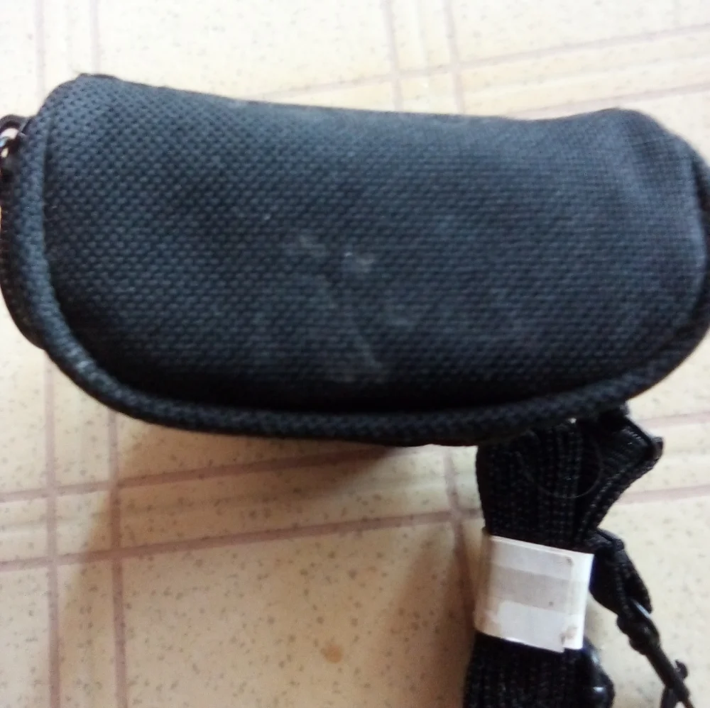 Vintage icon Small Black Digital Camera Case Pouch with Shoulder Strap