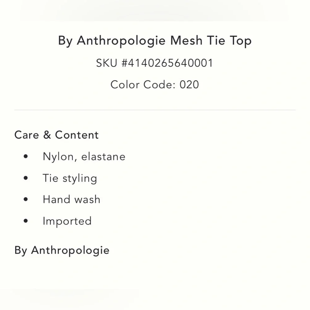 Anthropologie top cropped sheer