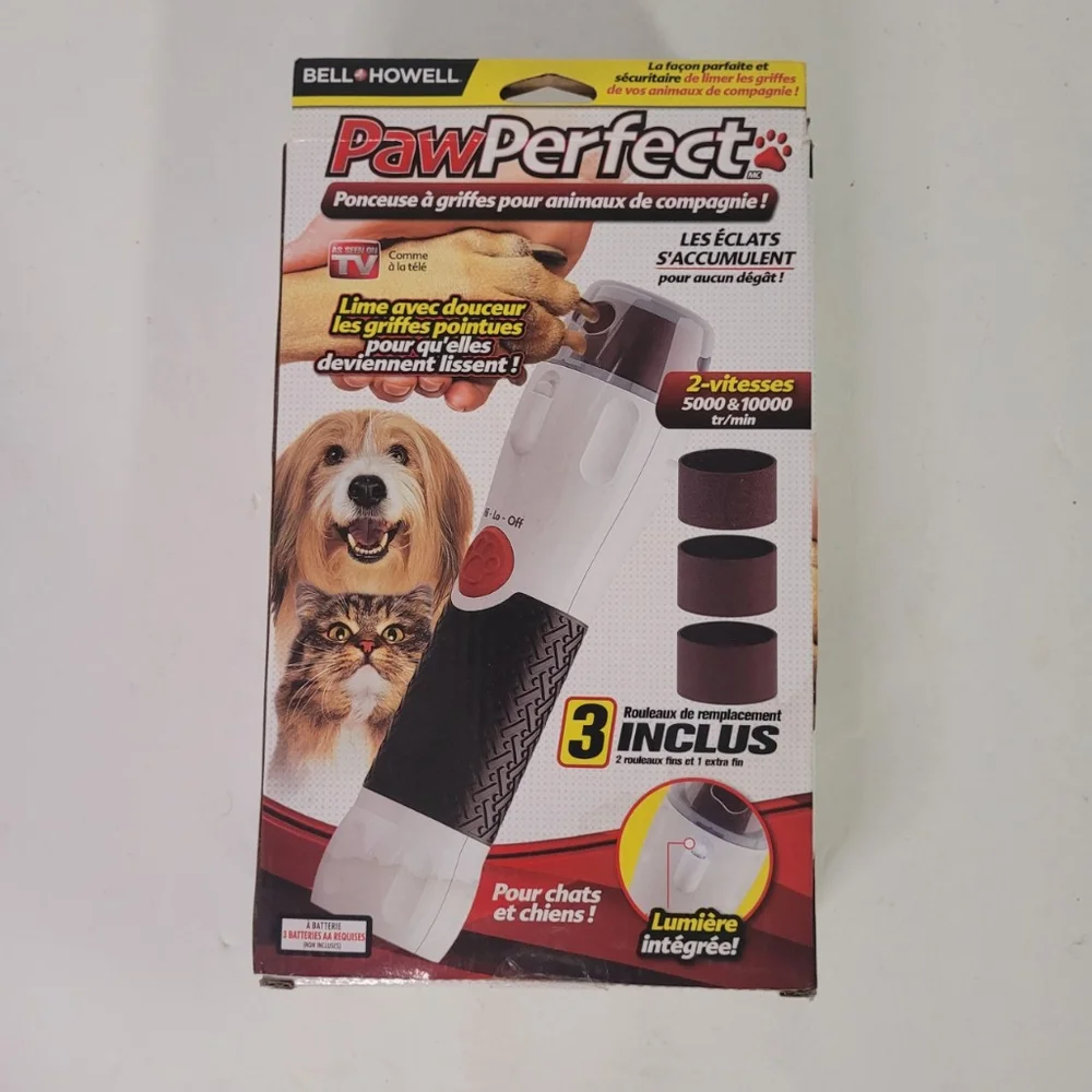 Bell & Howell Paw perfect Dog Cat Pet 2 Speed Nail Claw Trimmer in Original Box