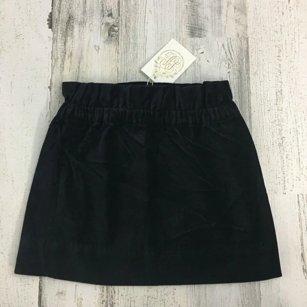 The Beaufort Bonnet Company Beasley Bag Skirt Newport Night Black Velveteen 5