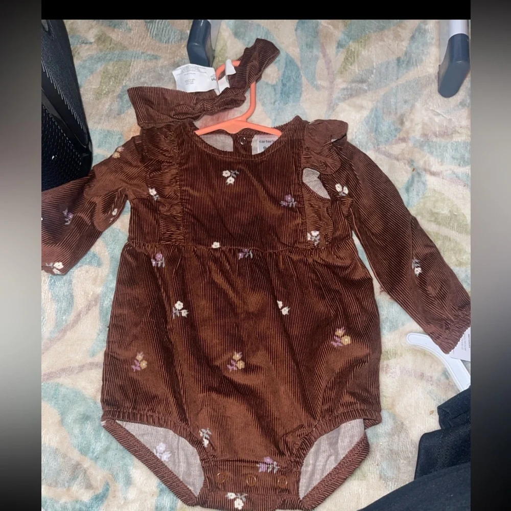 Carter's 3-Piece Corduroy Bubble Romper Set - Baby Girl