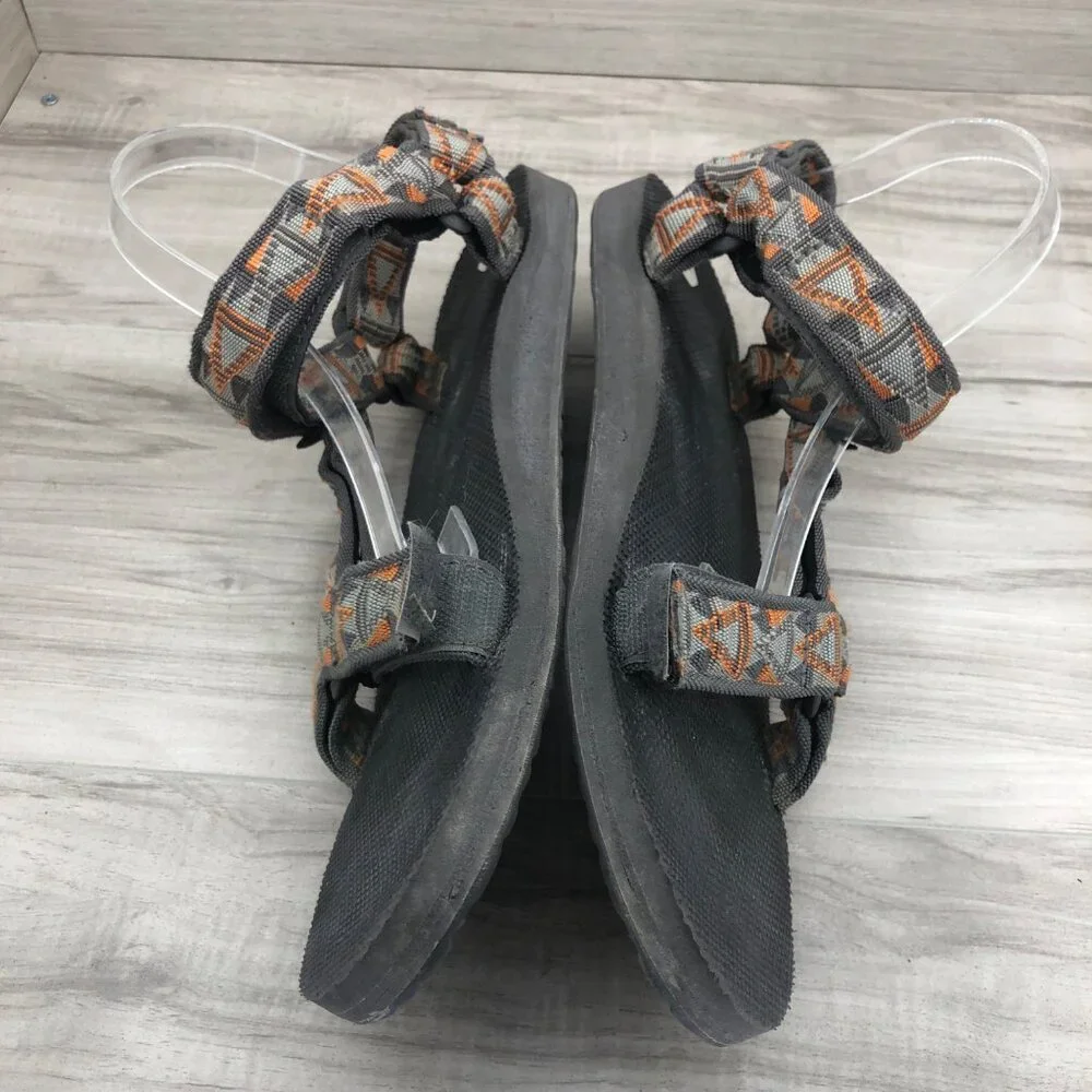 Teva Sandals Mens 13 Original Gray Nylon Webbing Hook and Loop Outdoor Shoes