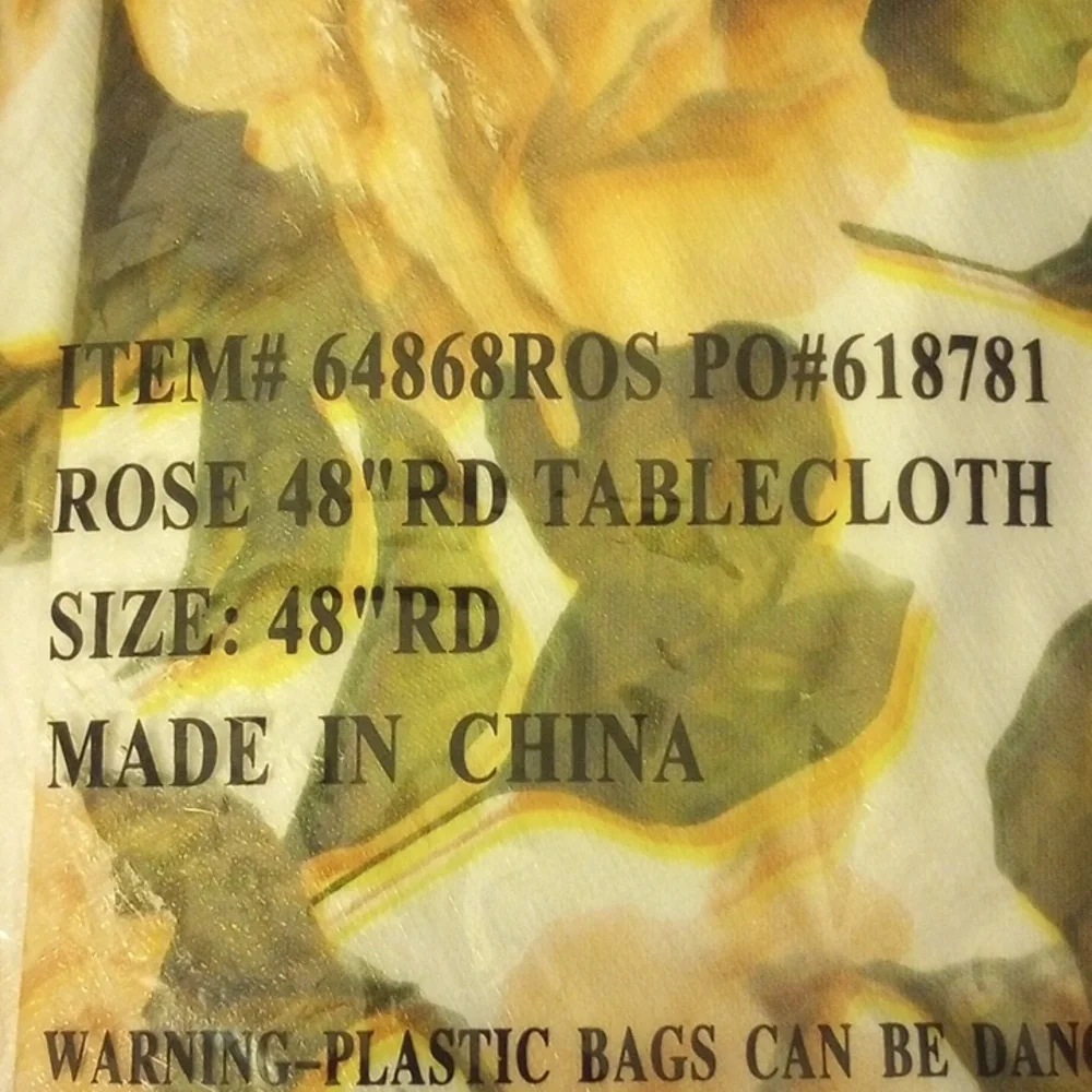 Pink Rose 48 in Round Fitted Table Cloth NWT