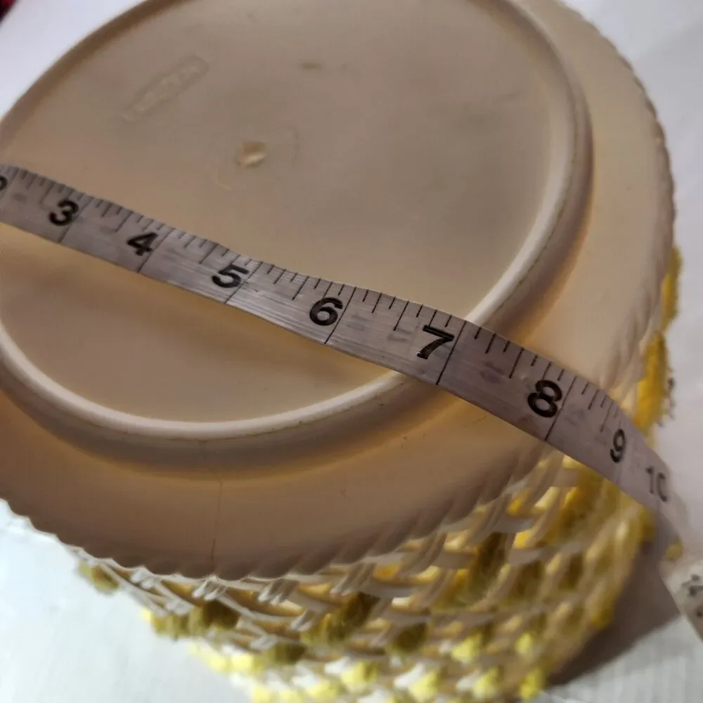 Dialene Better Maid Trash Can Waste Basket Small Woven Yarn MCM Yellow Vtg 9.5in