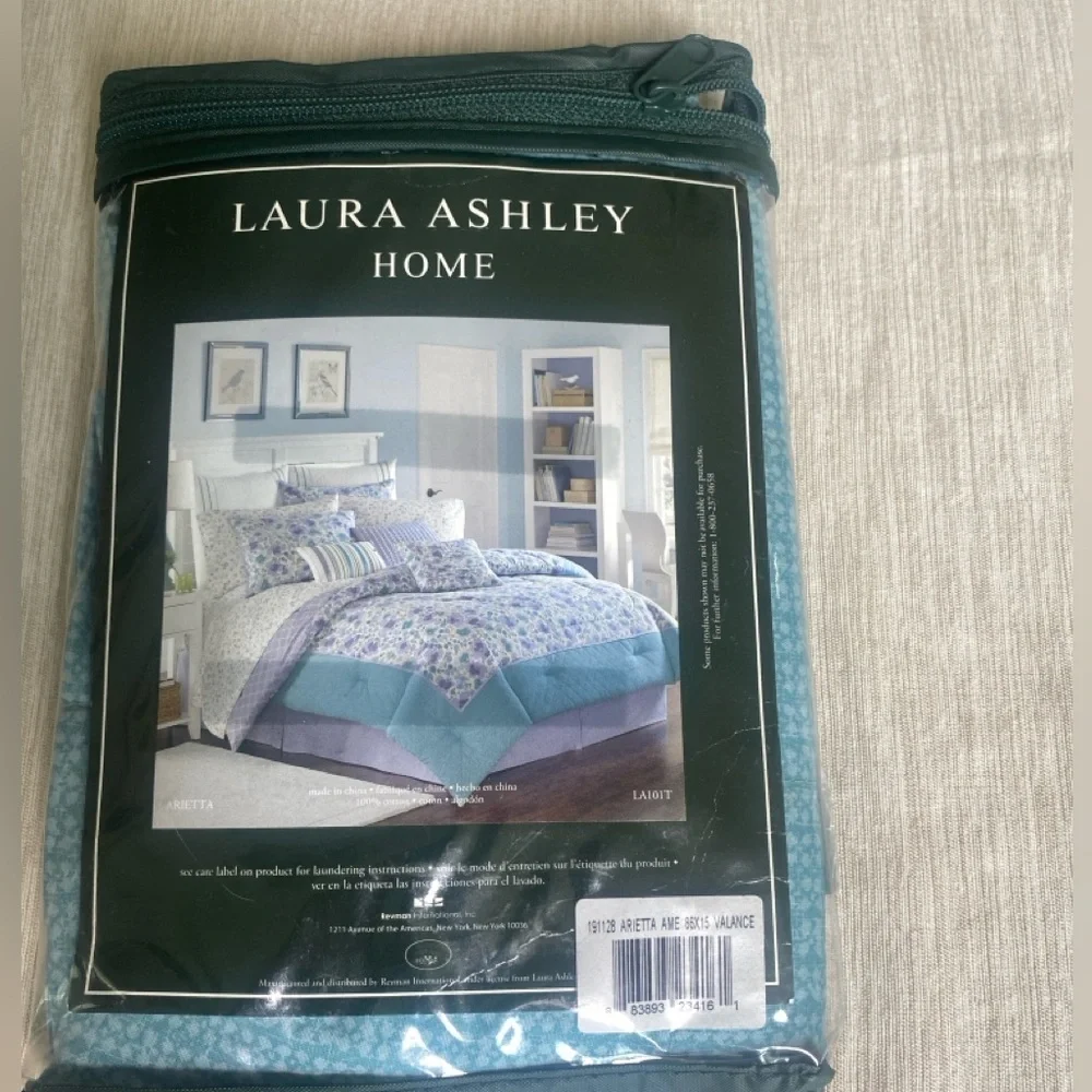 Laura Ashley Home Arietta Valance 15 x 86 Blue Cottage New Top Treatment