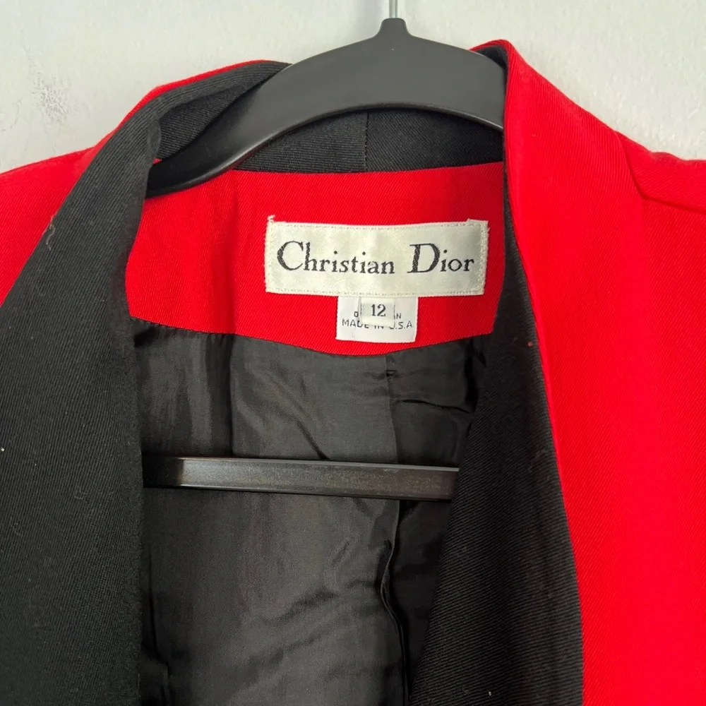 Vintage Christian Dior Size 12 • Red Blazer.