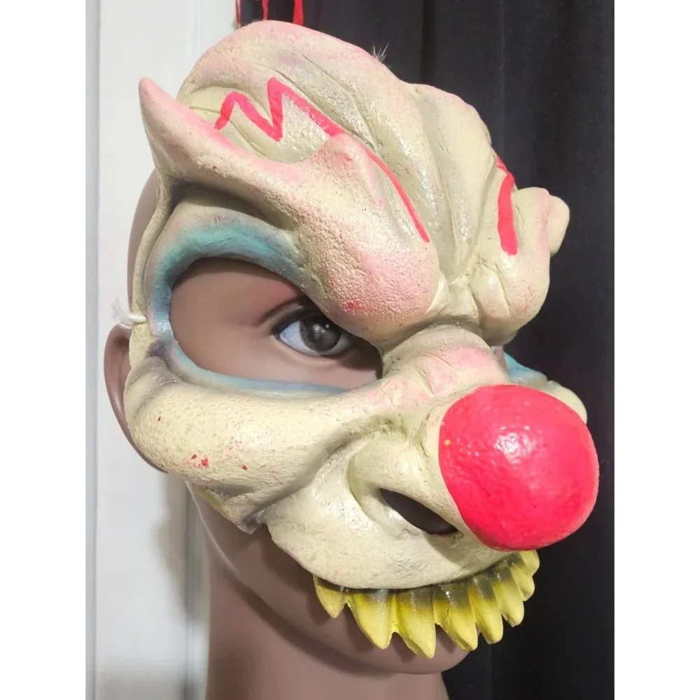 Kids Killer Clown Costume Red Black Hooded Robe Vintage Disguise Mask Halloween