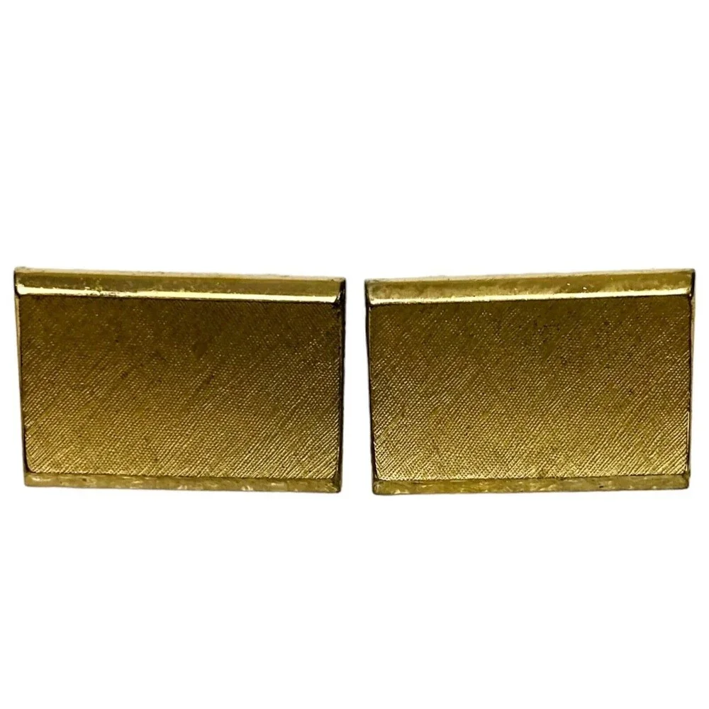 Cufflinks SWANK and FOSTER Contemporary Gold tone Silver tone with Blue stone