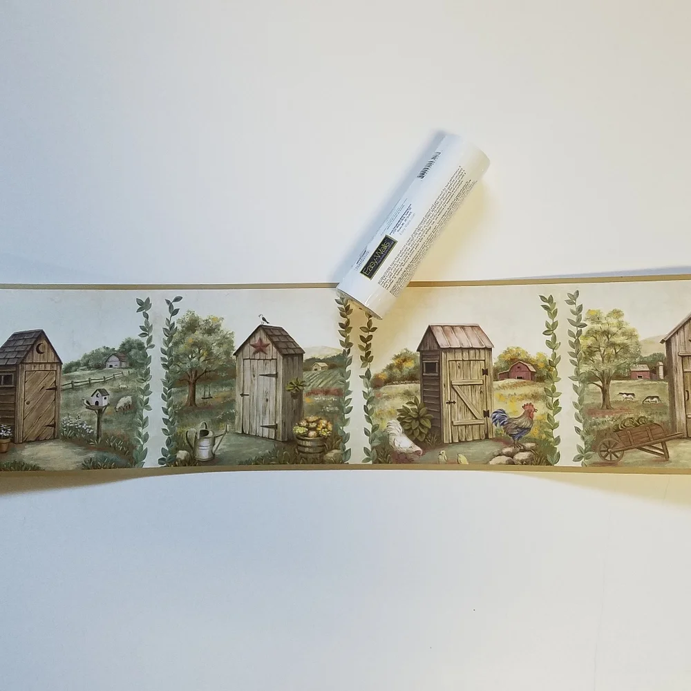 Wallpaper Border Country Fredley Meadow Outhouses