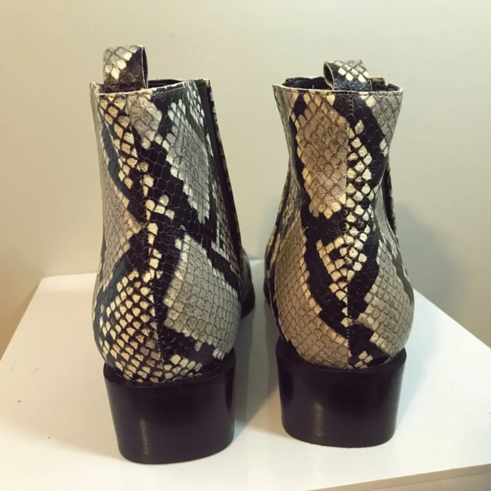 Marc Fisher Snakeskin print Vivica block heel boots