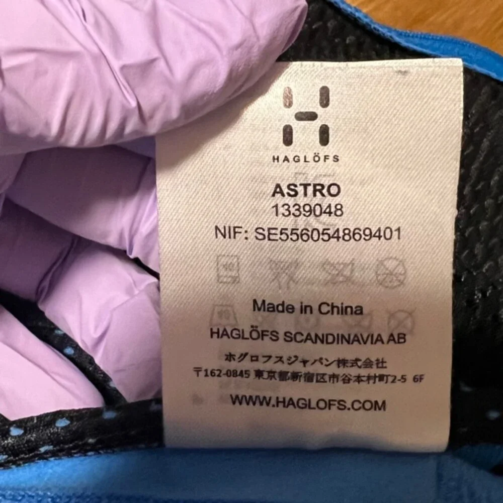 Haglofs Astro Mens Blue Full Zip Fleece Sweater Mock Neck Sportswear Size Large