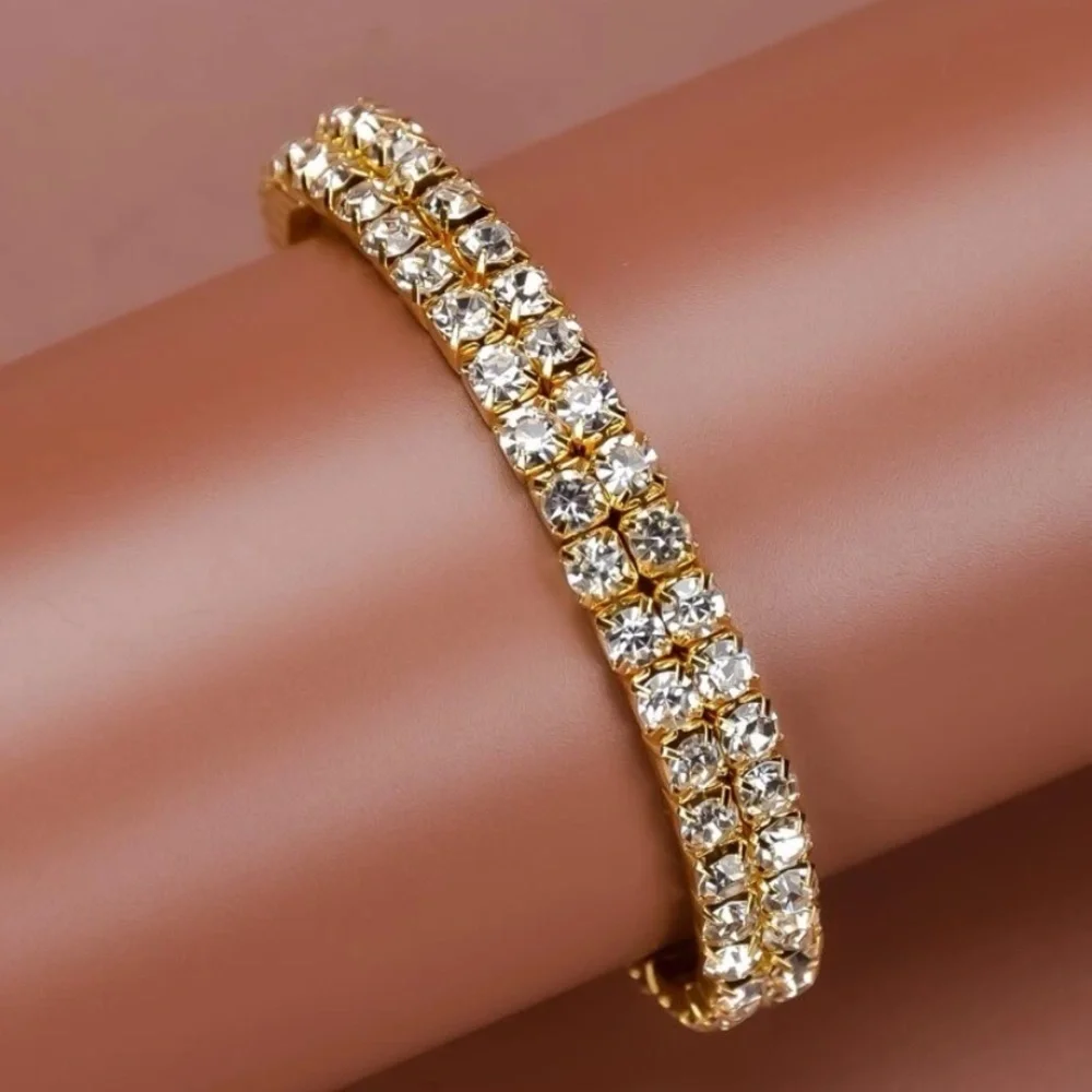 Glamorous Gold/Silver Rhinestone Bracelet