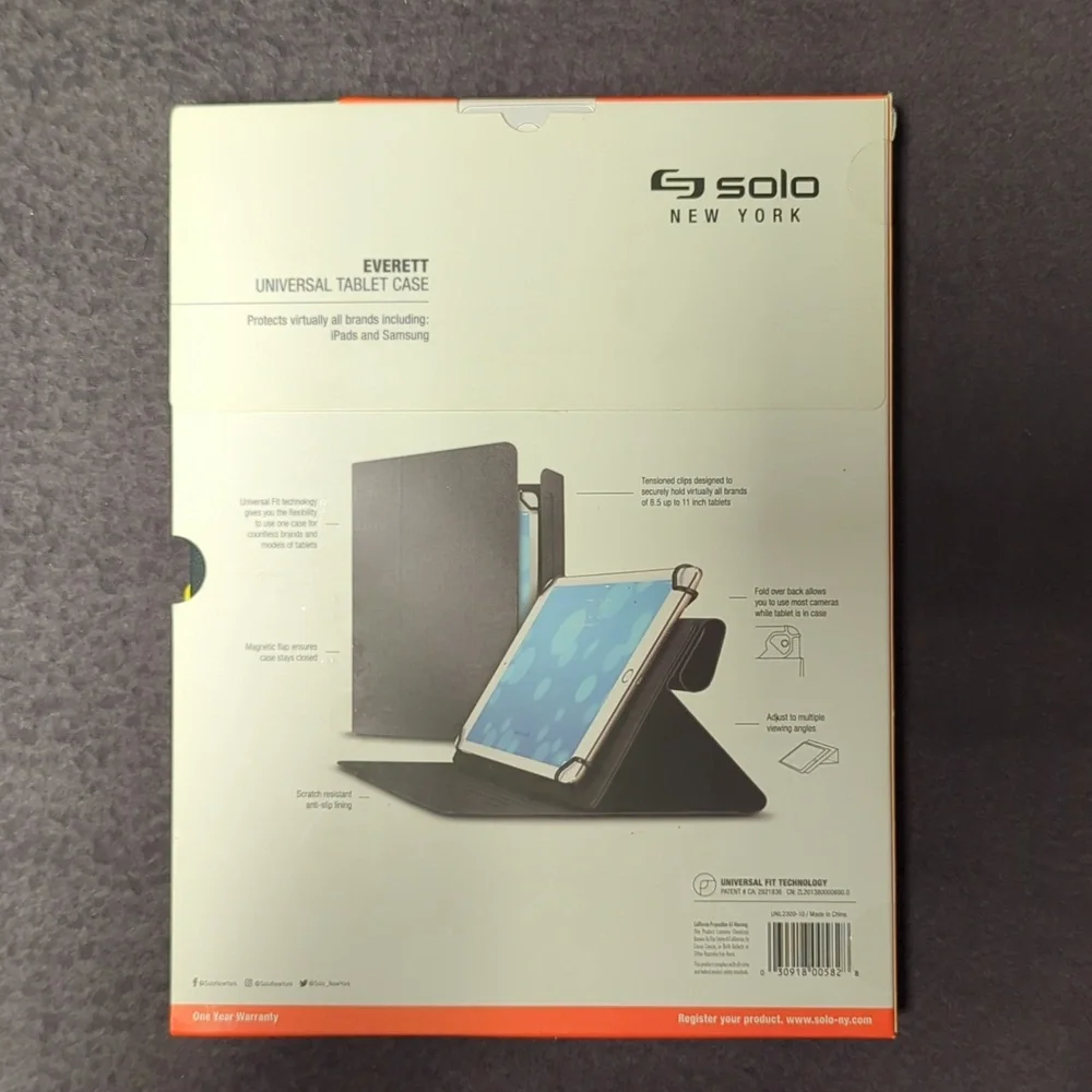 New Solo New York Everett Universal Tablet Case in Light Grey