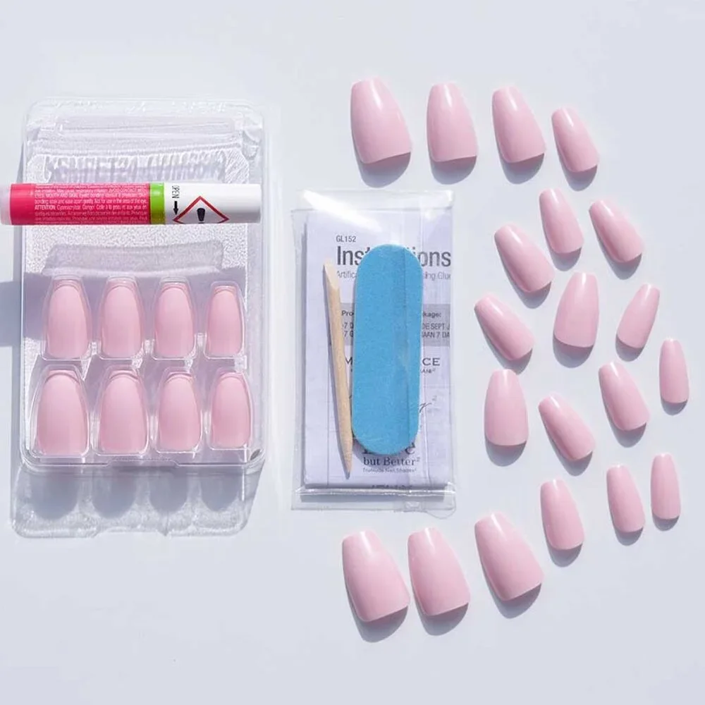 Gel Fantasy Medium Length Pink Nails