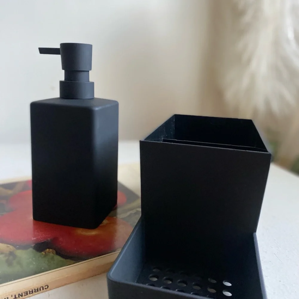 2pc Bathroom Accessories Set soap Lotion Dispenser, Soap Dish,Toothbrush…