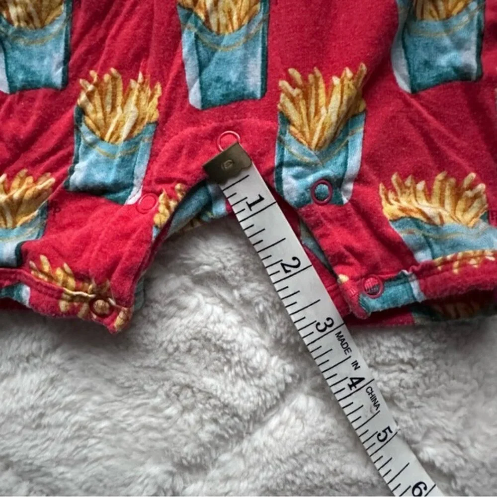 Posh Peanut | “Time Fries” Red Ruffle Butt Shorts Romper | Size 6-9 Months