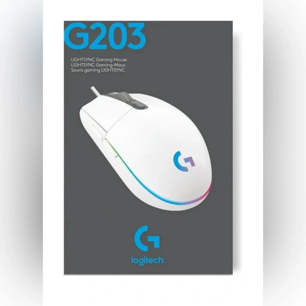 Logitech G203 Lightsync Wired Gaming Mouse - White