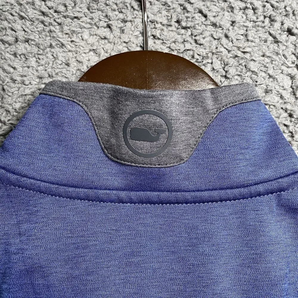 Vineyard Vines On the Go Shep 1/4 Zip Shirt Men’s Deep Bay Blue Mens Small