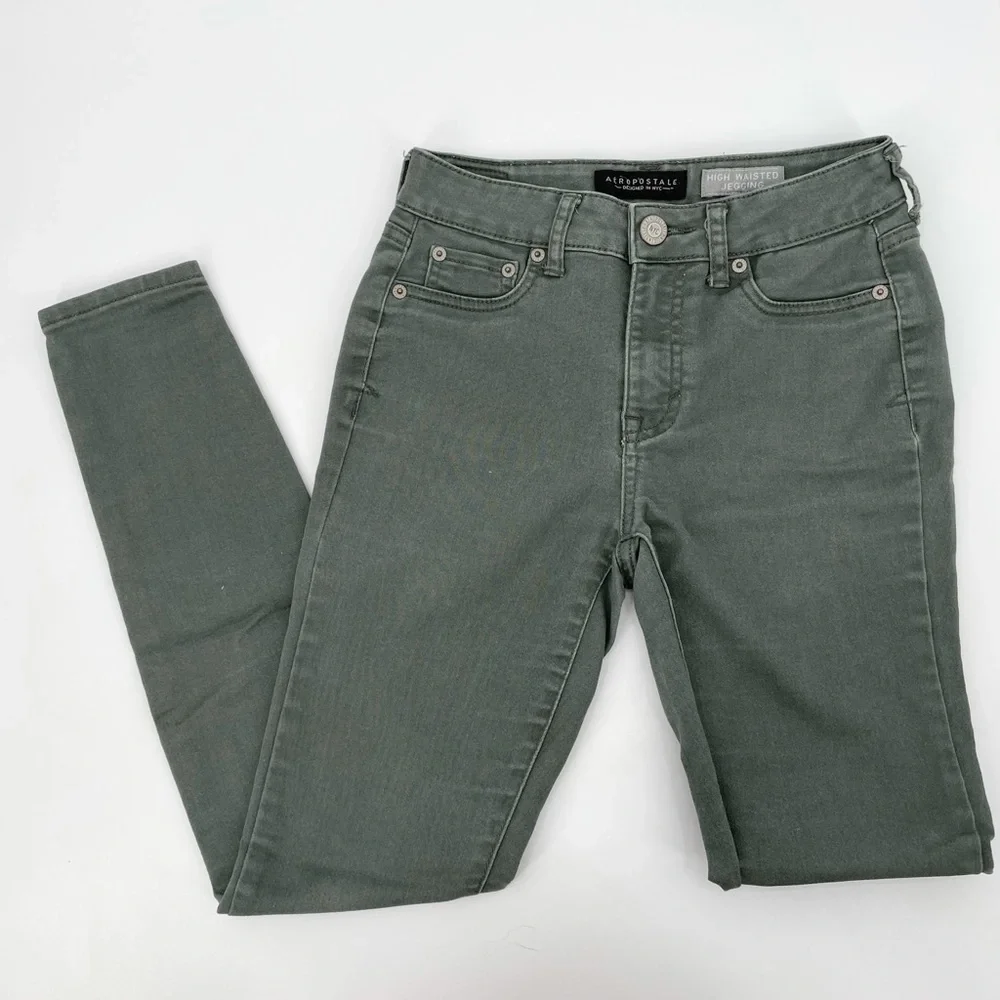 Aeropostale Army Green High Waisted Jegging