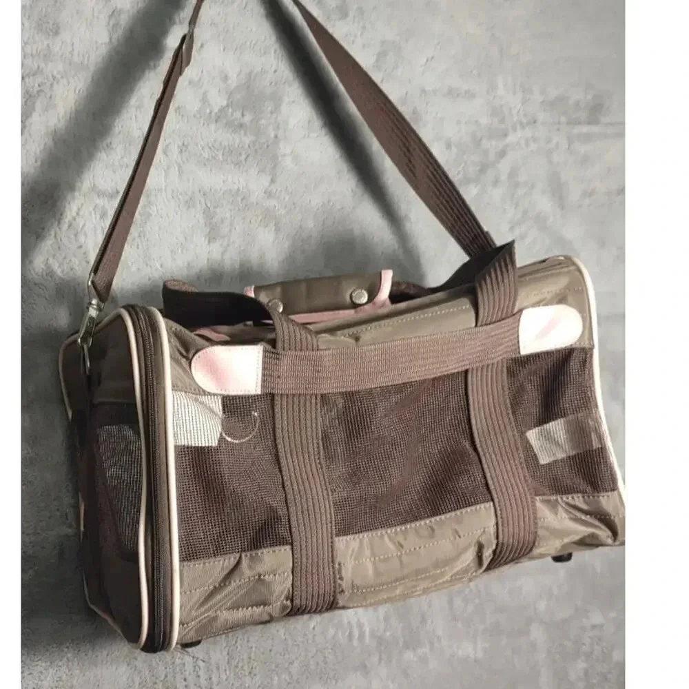 Sherpa Original Travel Deluxe Airline Approved Pet Carrier Pink Brown