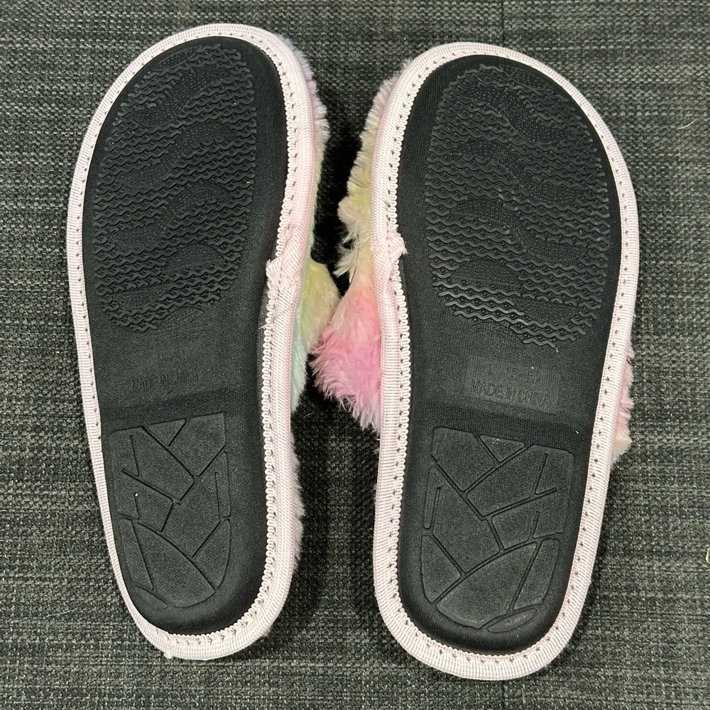 Michigan University Wolverines 5/6 L FOCO Youth Rainbow Slip On Slippers Slide