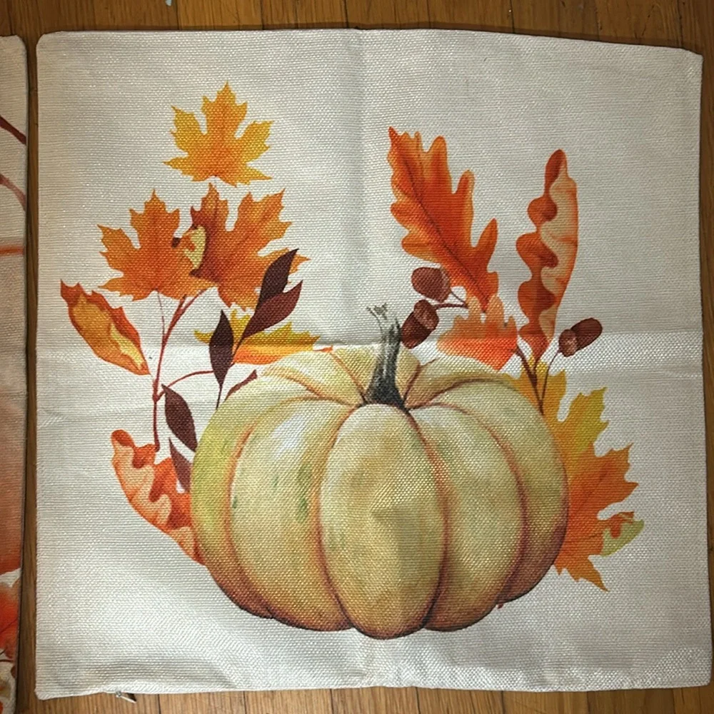 Pumpkin fall leaves pillow cover pumpkin new