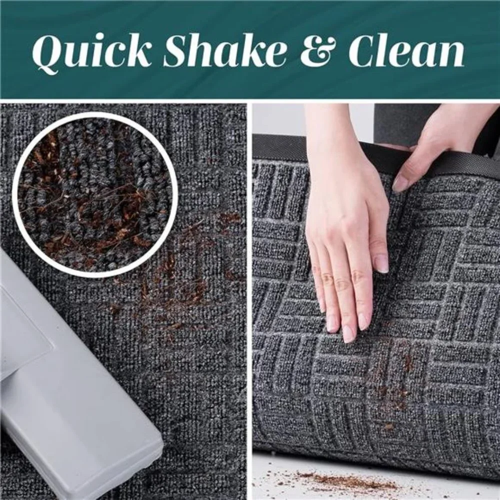 Front Door Mats, 2 Pc Set, 29.5 x 17, All Weather Entry and Back Yard Door Mat