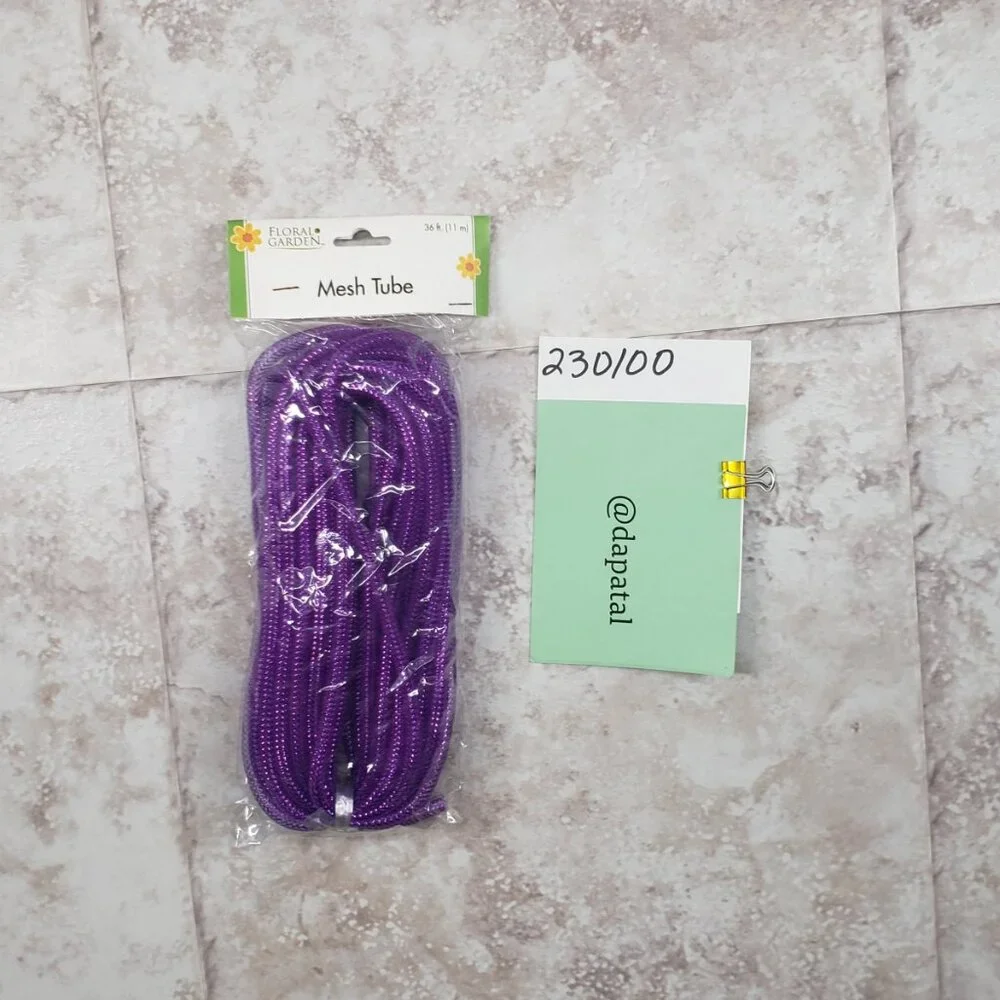 Arts Crafts Decorative Floral Garden Mesh Garland Plastic Purple Tubing 36 ft