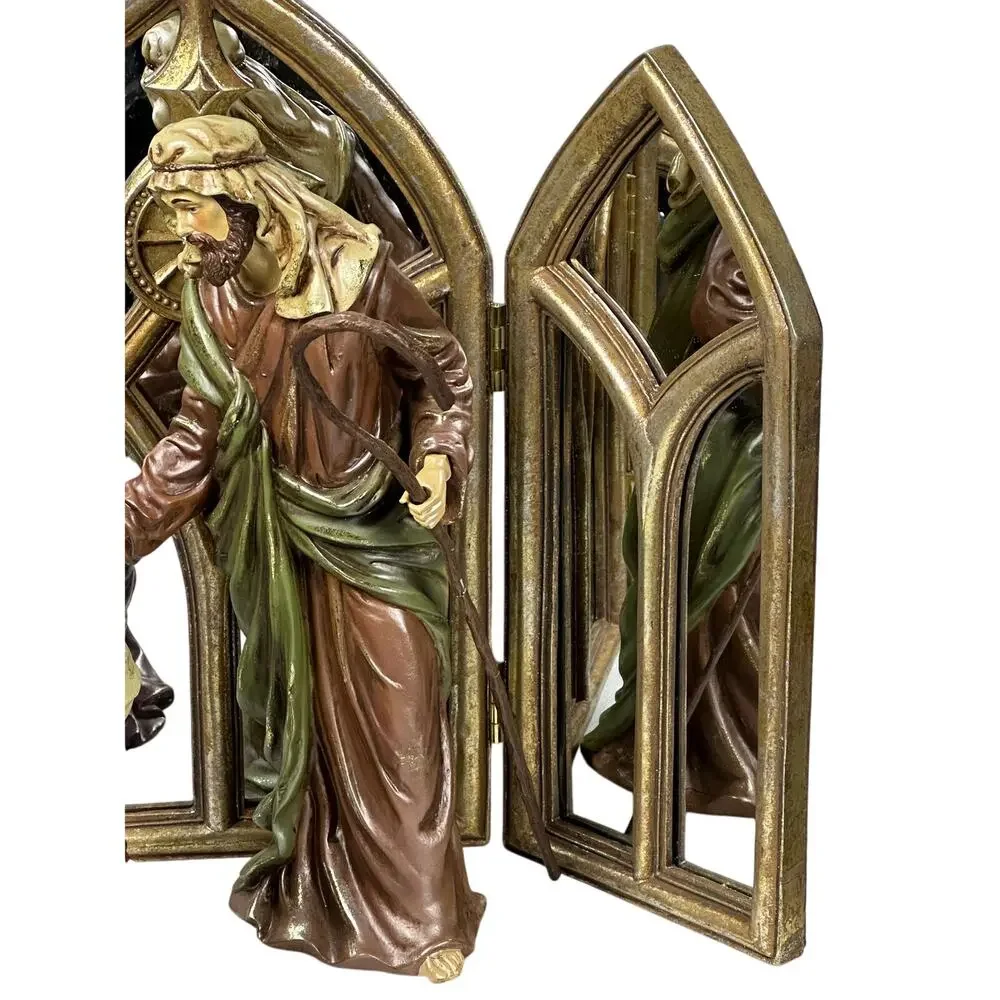 Holy Family Nativity Set Folding Mirror Screen Costco Art #529529