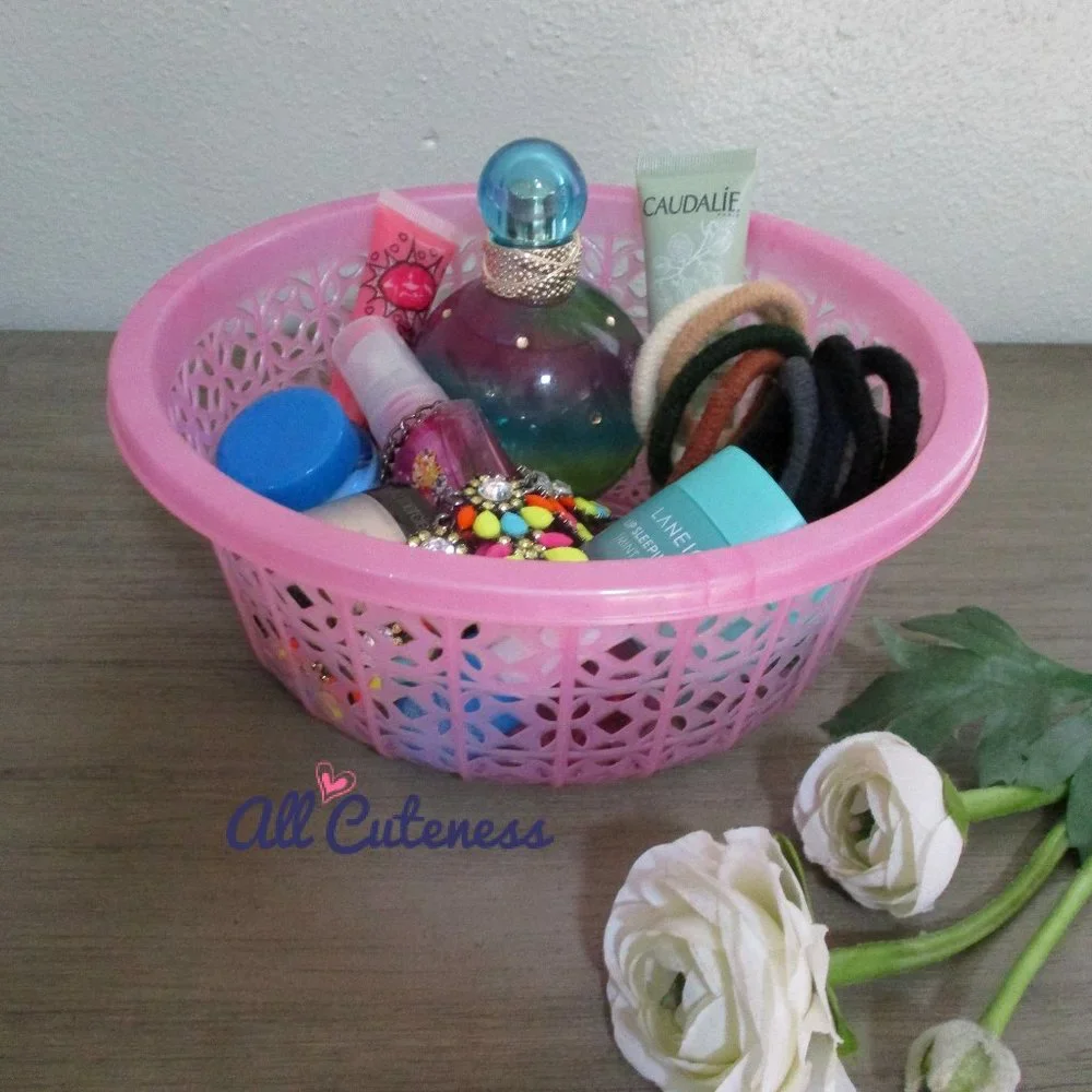 2 Pink Storage Baskets