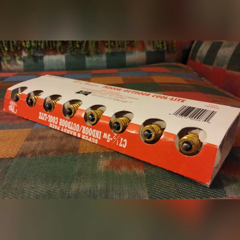 Vintage Christmas Bulbs Cool Lite Indoor Outdoor C 7 1/2 5 Watt Super 8 Kmart