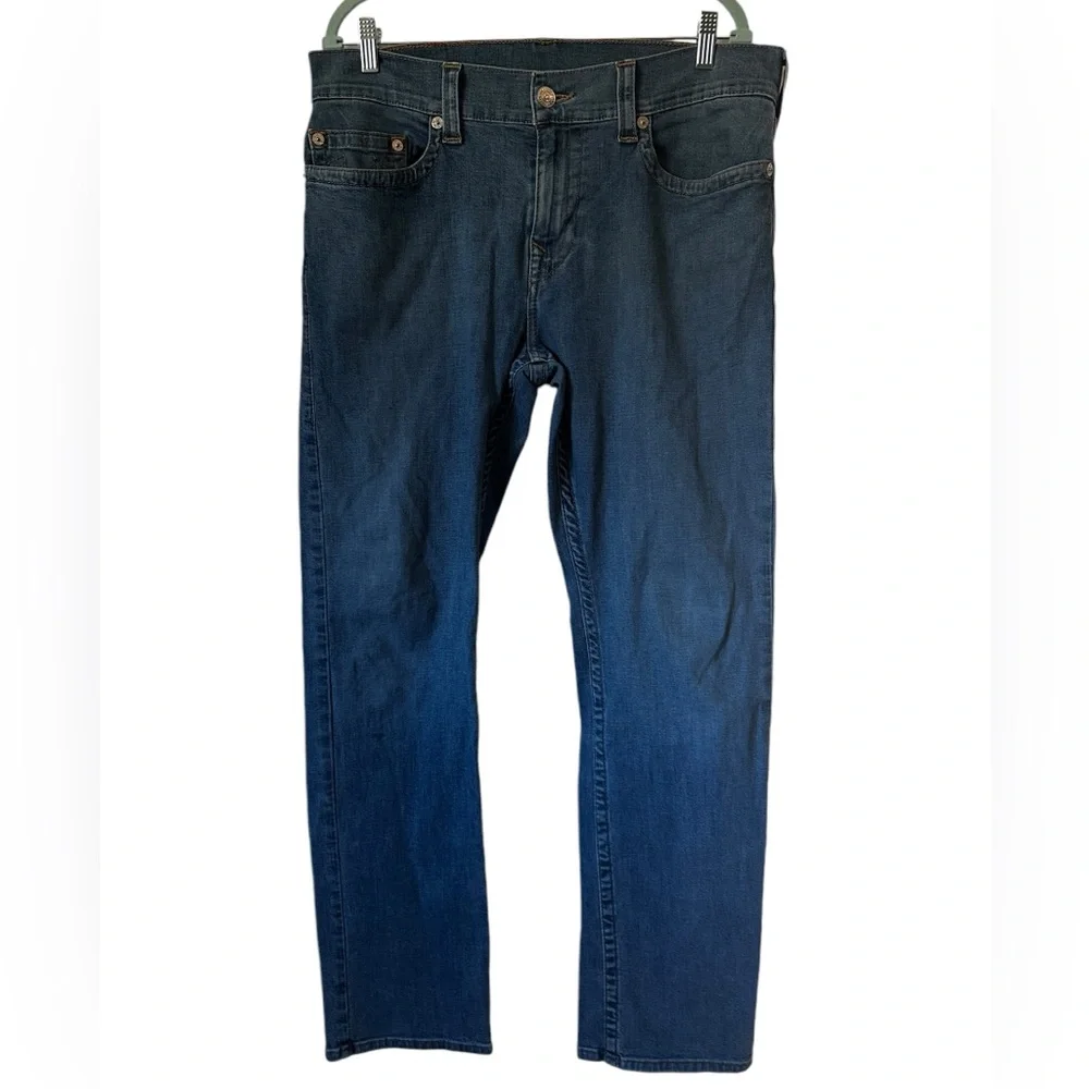 True Religion Ricky Mens Jeans 34x32 Blue Relaxed Straight Cut Pants