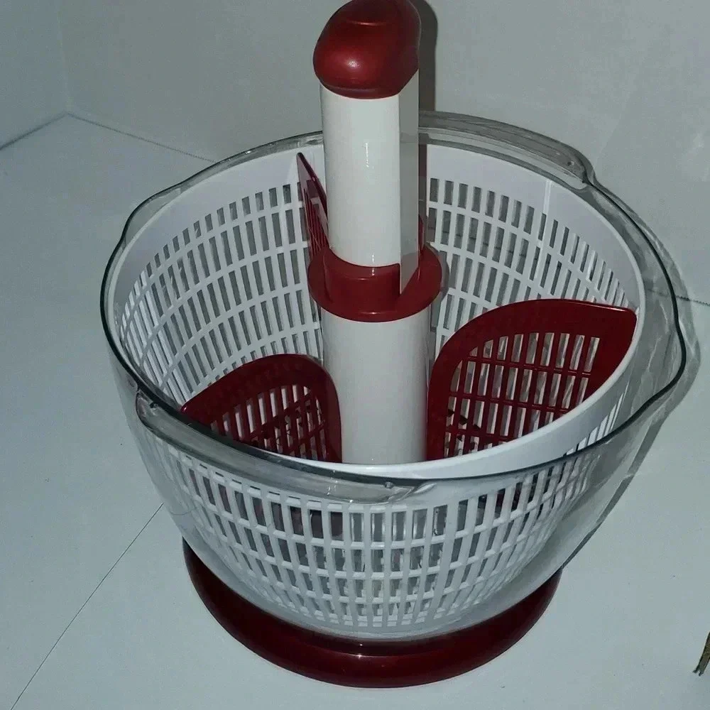 KitchenAid Salad Spinner Fruit Cleaner Mixer RED Complete w 3 Dividers & Cap