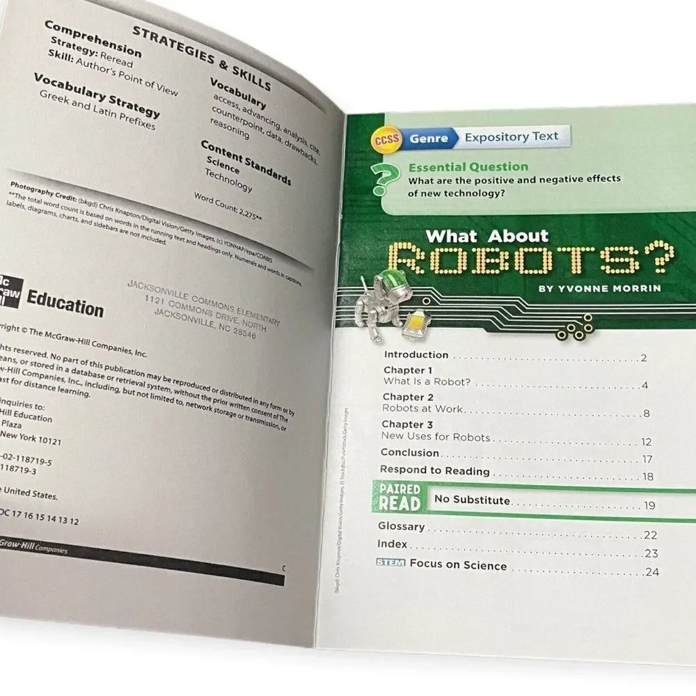 What About Robots By Yvonne Morrin Children's Educational Book McGraw-Hill